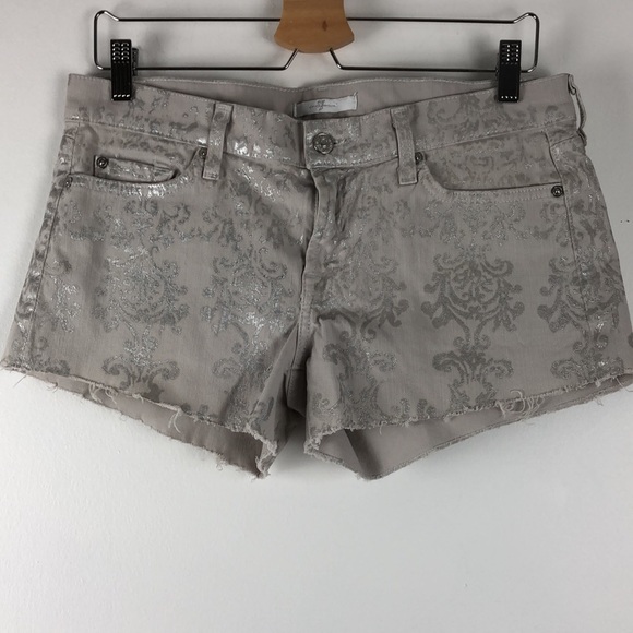 7 For All Mankind gray sliver denim shorts size 29 - Picture 2 of 5